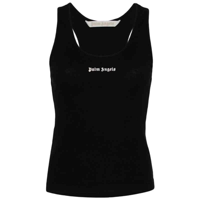 Palm Angels Logo ribbed tank top