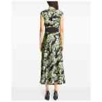 Tory Burch U-neck cap sleeves mid-length Printed midi dress
