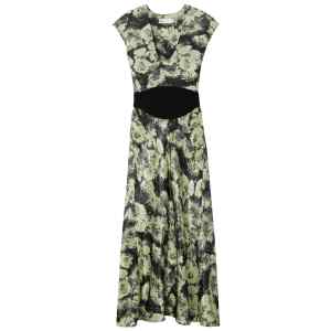 Tory Burch U-neck cap sleeves mid-length Printed midi dress