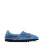 Marni Blue Faux Fur Slip-On Loafers