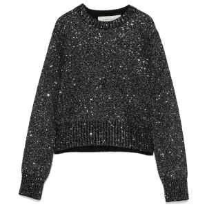 Golden Goose wool blend cropped sweater with all-over sequins