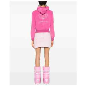 Balenciaga Rhinestone-logo zipped hoodie