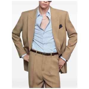 Saint Laurent Natural Blazer Structured Wool