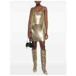 Versace Metallic mesh mini dress with slip