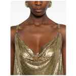 Versace Metallic mesh mini dress with slip