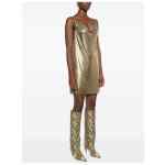 Versace Metallic mesh mini dress with slip