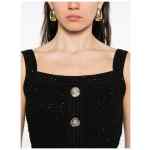 Balmain Black Sleeveless Tops