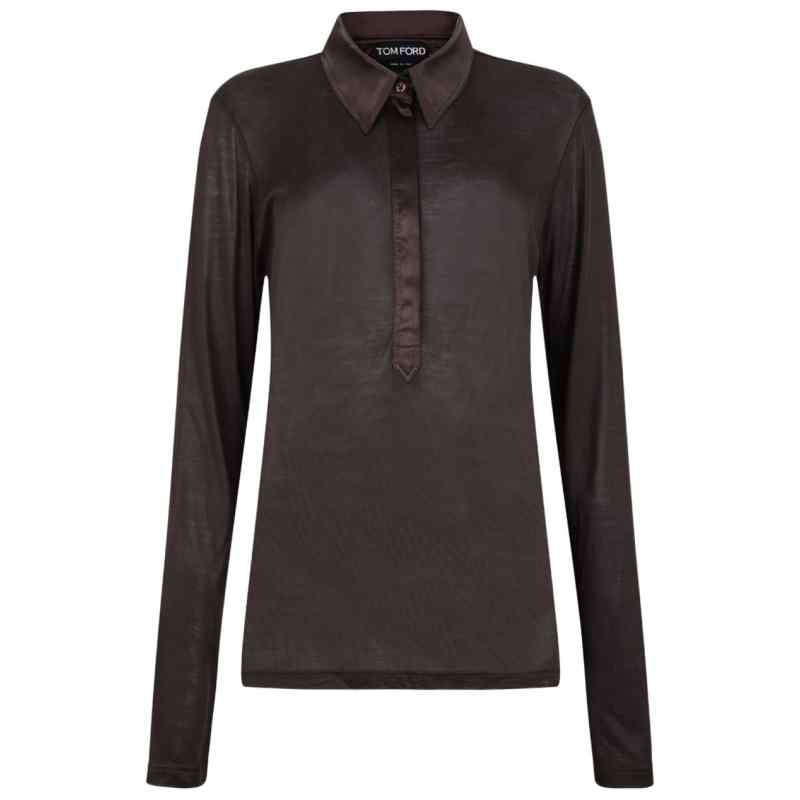 Tom Ford |100%Silk/Button:100%Mother of Pearl|100%Silk/Button:100%Mother of Pearl Silk polo shirt