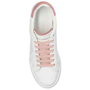 Dolce & Gabbana-Portofino Light Strobel sneakers in white and pink calf leather