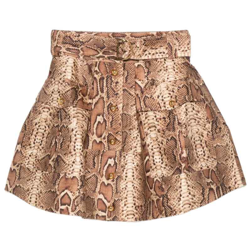 Zimmermann Snakeskin-effect belted skirt, theFeinheit