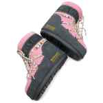 MOON BOOT X GUEST IN RESIDENCE LOW GREY AND PINK SUEDE BEADED ICON BOOT