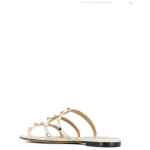 Valentino Garavani Rockstud Laminated Nappa Slide Sandal