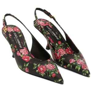 Dolce & Gabbana-Lollo 60 floral leather slingback pumps