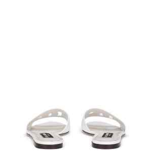 Dolce & Gabbana-DG Logo slides in white calf leather