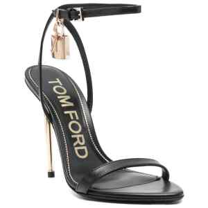 Tom Ford SHINY LEATHER PADLOCK POINTY NAKED SANDAL