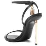 Tom Ford SHINY LEATHER PADLOCK POINTY NAKED SANDAL