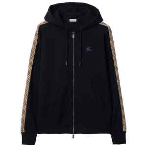 Burberry Check motif cotton hoodie