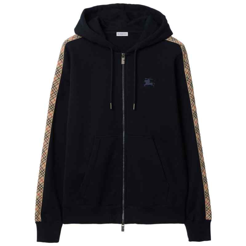 Burberry Check motif cotton hoodie