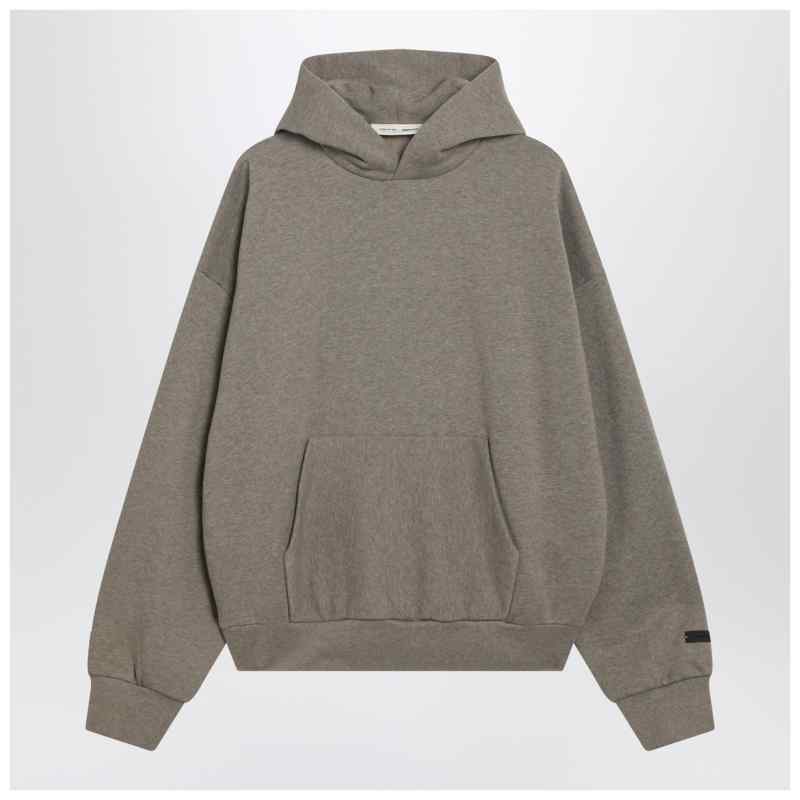 Fear of God Essentials Grey m&eacute;lange hoodie with logo print, theFeinheit