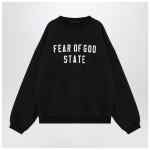 Fear of God Essentials Black sweatshirt with embroidered logo