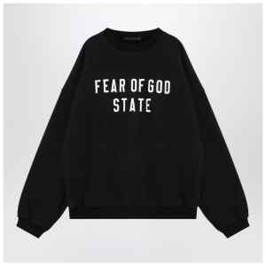 Fear of God Essentials Black sweatshirt with embroidered logo