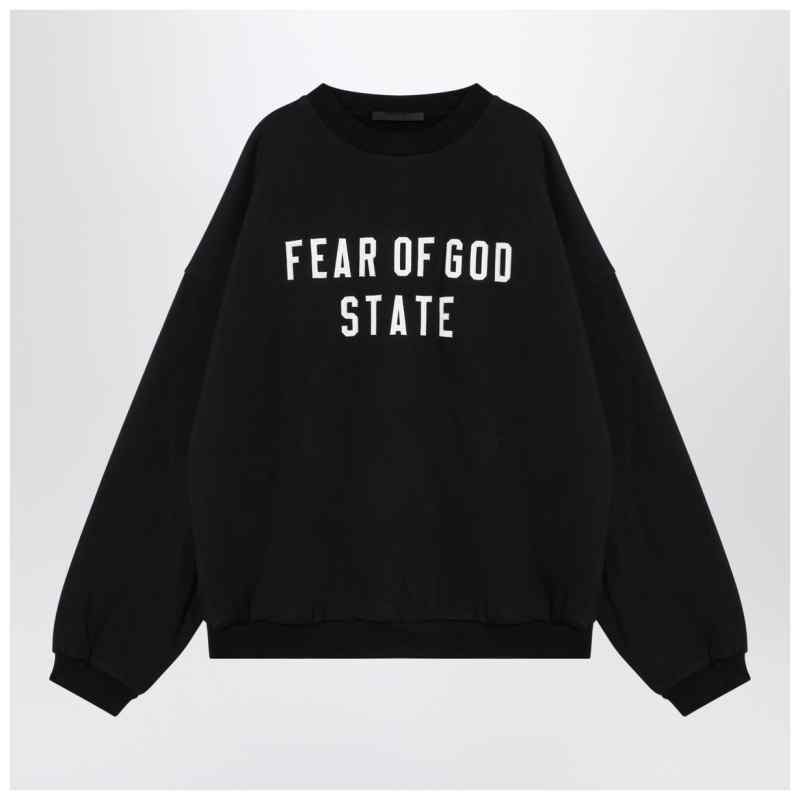Fear of God Essentials Black sweatshirt with embroidered logo, theFeinheit