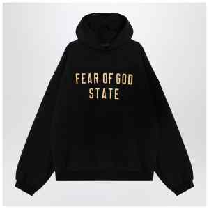 Fear of God Essentials Black hoodie with logo