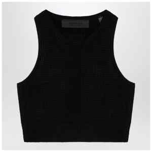 Fear of God Essentials Sporty black honeycomb tank top