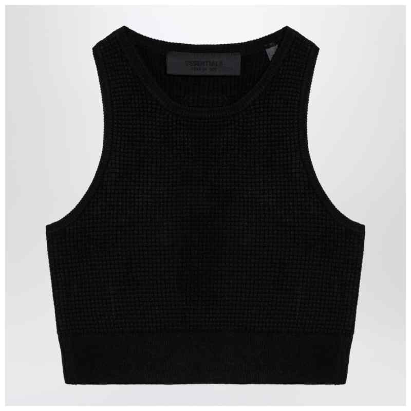 Fear of God Essentials Sporty black honeycomb tank top, theFeinheit