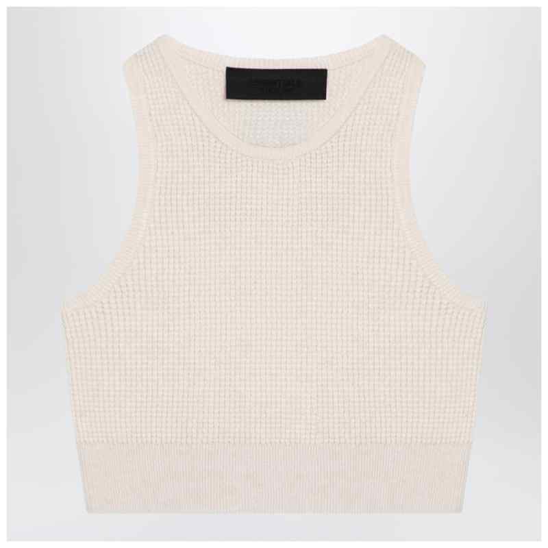 Fear of God Essentials Sporty white honeycomb tank top, theFeinheit