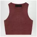 Fear of God Essentials Sporty burgundy honeycomb tank top