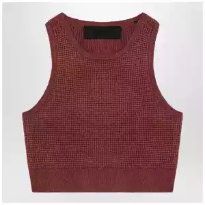 Fear of God Essentials Sporty burgundy honeycomb tank top