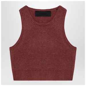 Fear of God Essentials Sporty burgundy honeycomb tank top