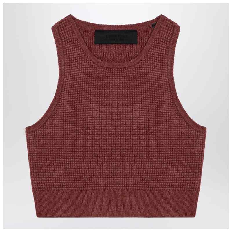 Fear of God Essentials Sporty burgundy honeycomb tank top, theFeinheit