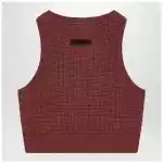 Fear of God Essentials Sporty burgundy honeycomb tank top