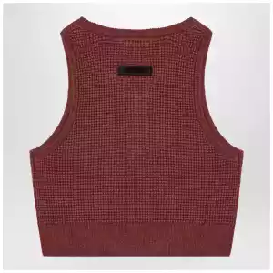 Fear of God Essentials Sporty burgundy honeycomb tank top