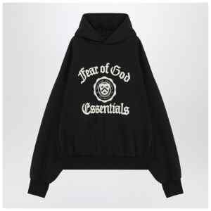 Fear of God Essentials Black hoodie with University logo