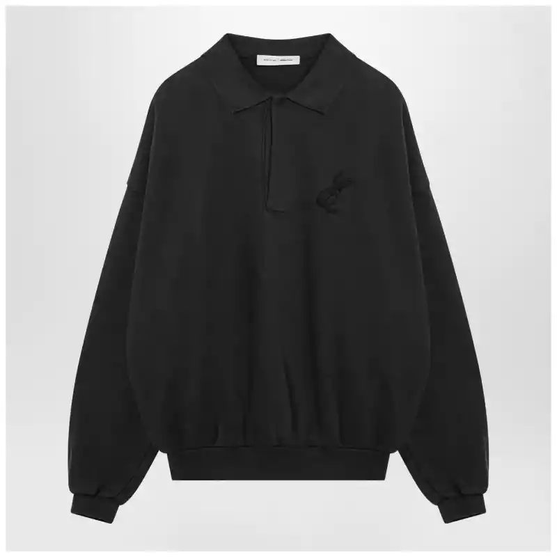 Fear of God Essentials Black washed polo sweatshirt