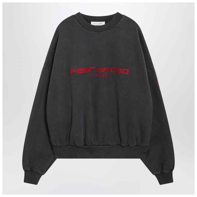 Fear of God Essentials Grey washed cropped Chicago sweatshirt, theFeinheit