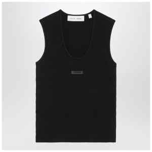 Fear of God Essentials Black tank top in stretch Waffle fabric
