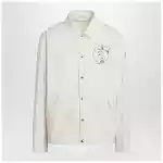 Moncler Genius White Satsuma shacket in canvas and nylon