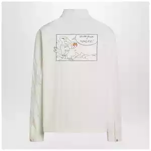 Moncler Genius White Satsuma shacket in canvas and nylon