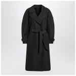 Moncler X Edward Enninful Black double-breasted trench coat with belt