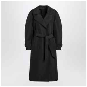 Moncler X Edward Enninful Black double-breasted trench coat with belt