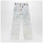 Dries Van Noten Light blue jeans with drawstring