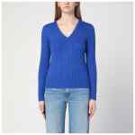 Polo Ralph Lauren Electric blue cotton cable-knit jumper