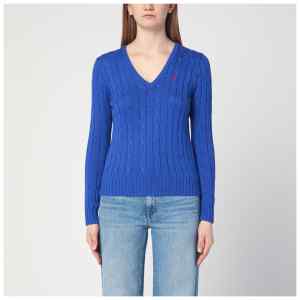 Polo Ralph Lauren Electric blue cotton cable-knit jumper