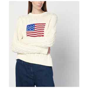 Polo Ralph Lauren Cream-colored sweater with flag detail