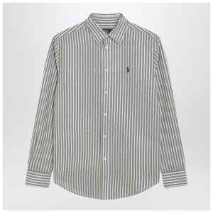 Polo Ralph Lauren Classic-fit linen shirt with olive green/white stripes
