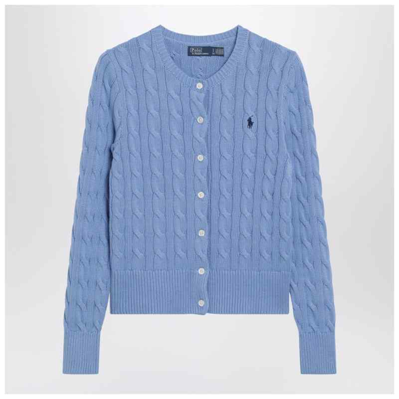 Polo Ralph Lauren Light blue cable-knit cotton cardigan, theFeinheit